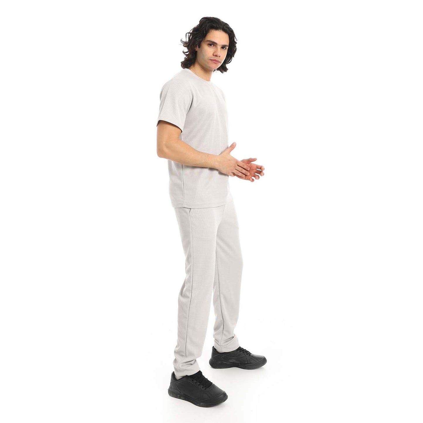 Textured Fabric T-Shirt & Pants Set