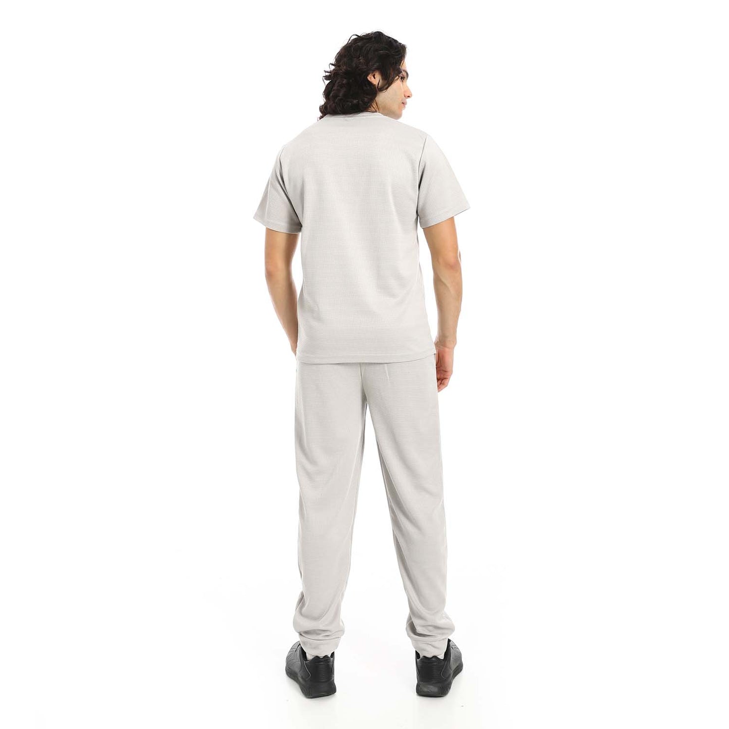 Textured Fabric T-Shirt & Pants Set