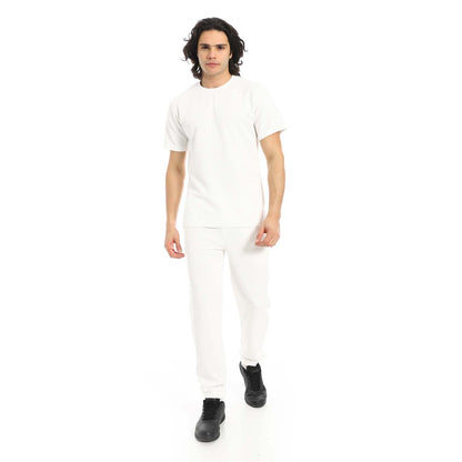 Textured Fabric T-Shirt & Pants Set