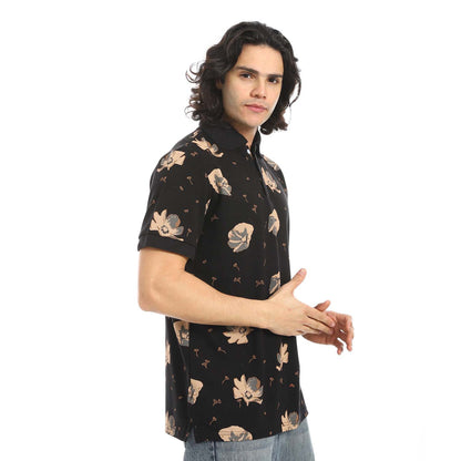 Printed Regular Fit Polo Shirt - تي شيرت بولو مطبوع بقصة عادية