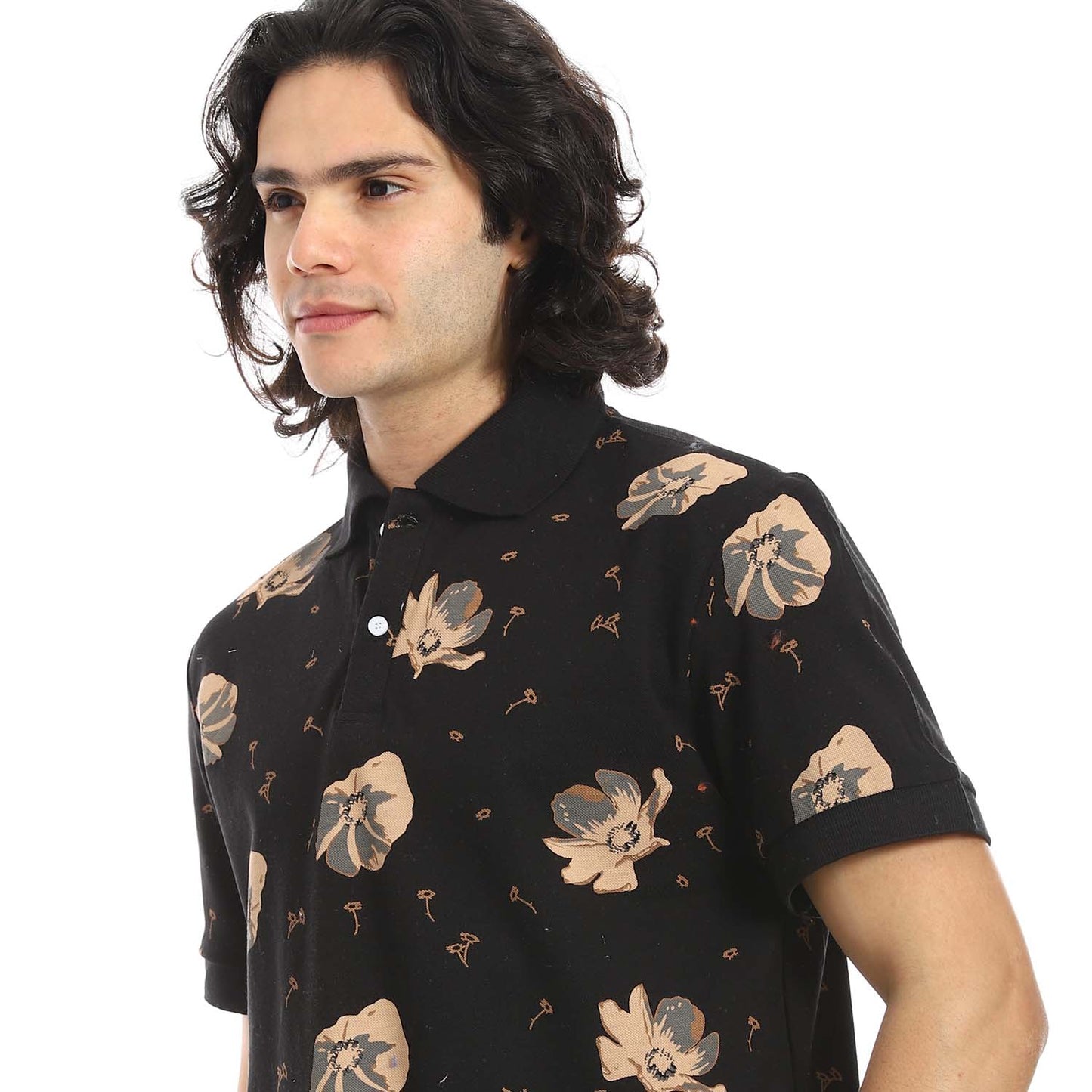 Printed Regular Fit Polo Shirt - تي شيرت بولو مطبوع بقصة عادية