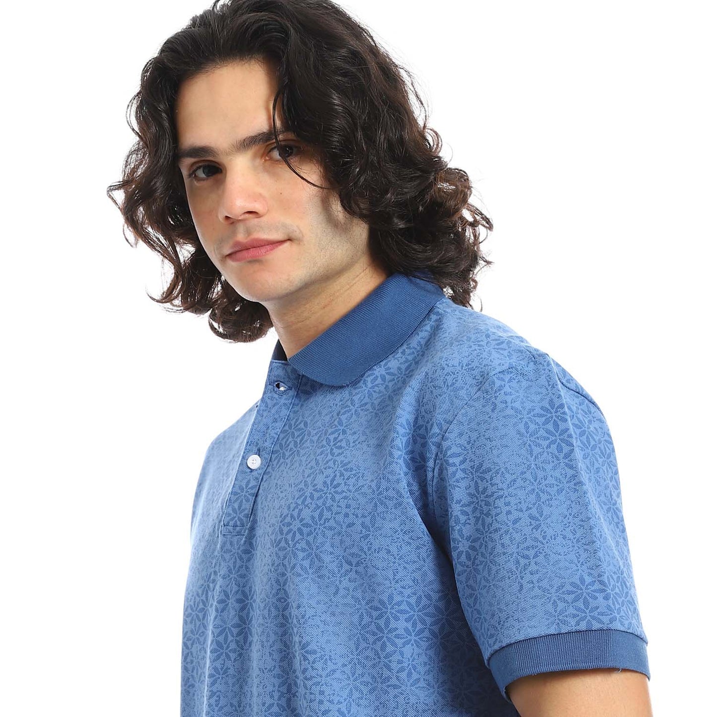 Indigo Printed Regular Fit Polo Shirt - تي شيرت بولو مطبوع بقصة عادية