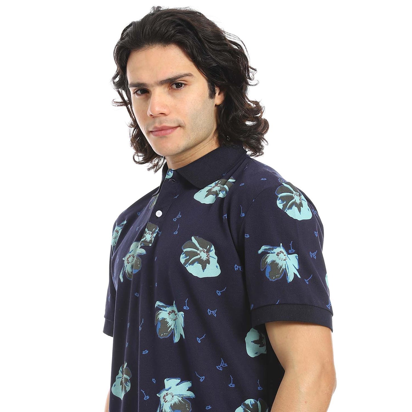 Printed Regular Fit Polo Shirt - تي شيرت بولو مطبوع بقصة عادية