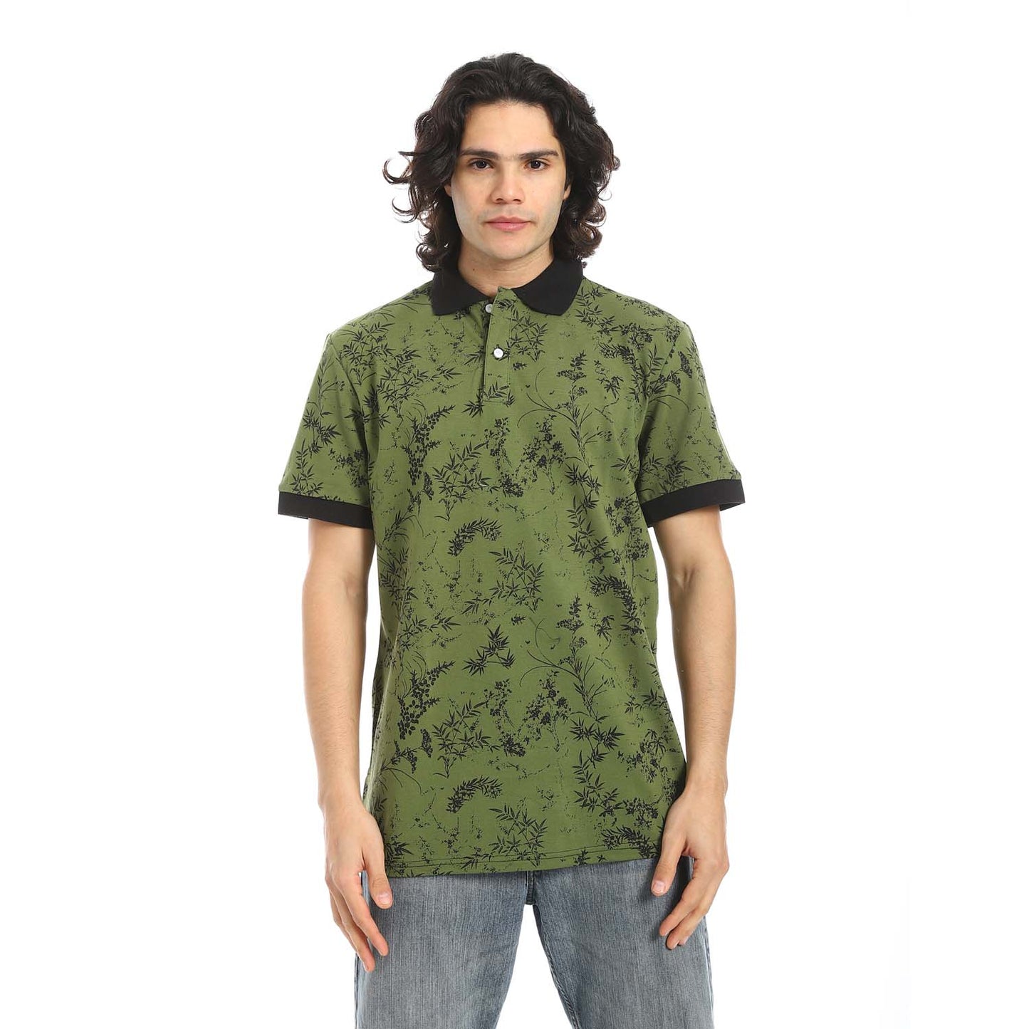 Printed Regular Fit Polo Shirt - تي شيرت بولو مطبوع بقصة عادية