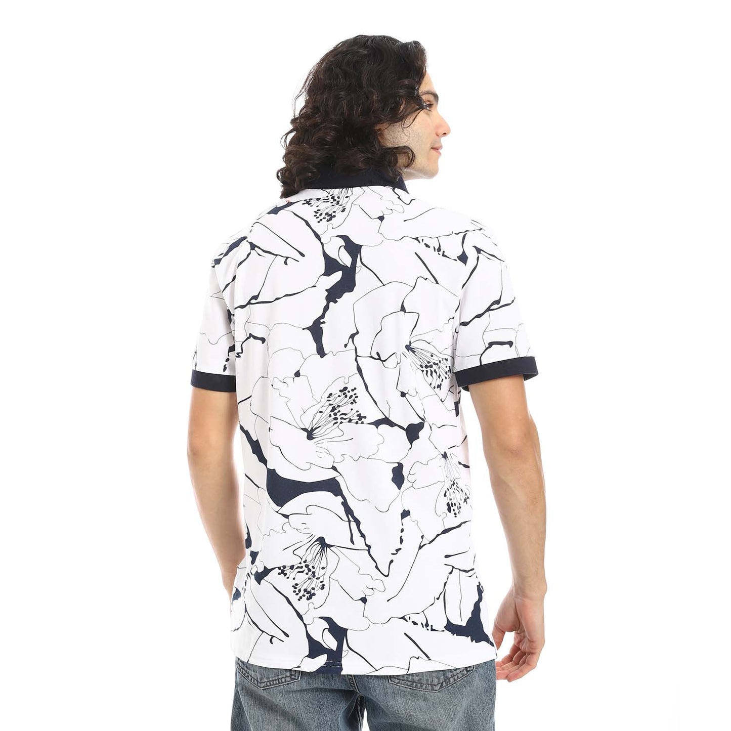 Printed Regular Fit Polo Shirt - تي شيرت بولو مطبوع بقصة عادية