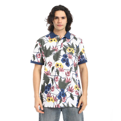 Printed Regular Fit Polo Shirt - تي شيرت بولو مطبوع بقصة عادية