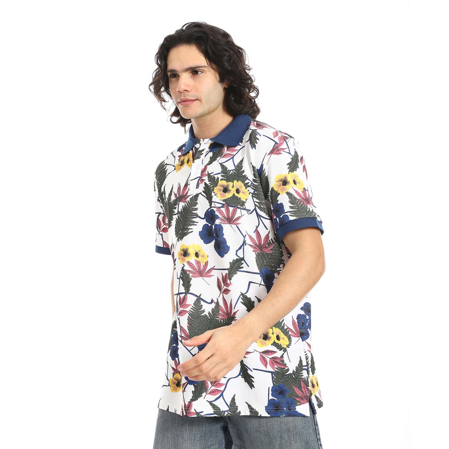 Printed Regular Fit Polo Shirt - تي شيرت بولو مطبوع بقصة عادية