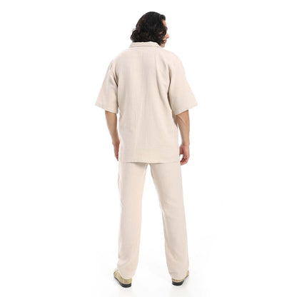 Heavy Linen Shirt & Pant Set - طقم كتان ثقيل مكون من قميص وبنطلون