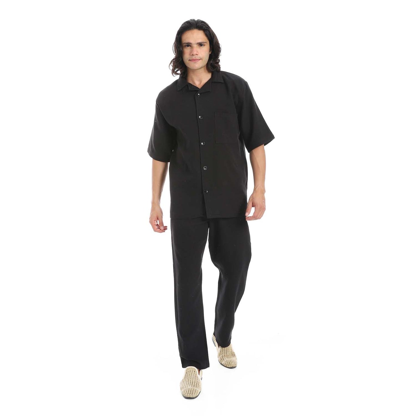 Heavy Linen Shirt & Pant Set - طقم كتان ثقيل مكون من قميص وبنطلون