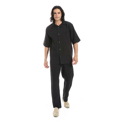 Heavy Linen Shirt & Pant Set - طقم كتان ثقيل مكون من قميص وبنطلون