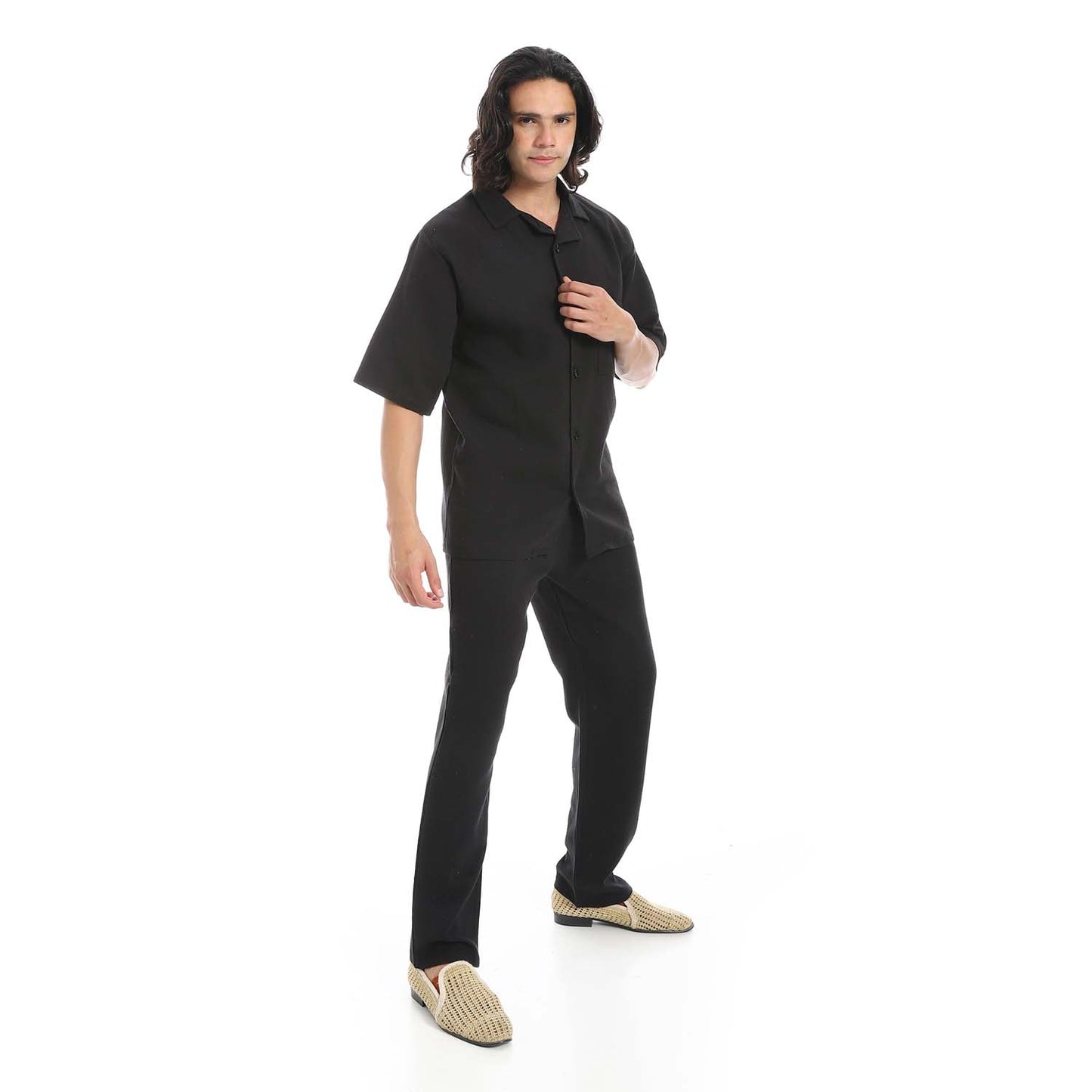 Heavy Linen Shirt & Pant Set - طقم كتان ثقيل مكون من قميص وبنطلون