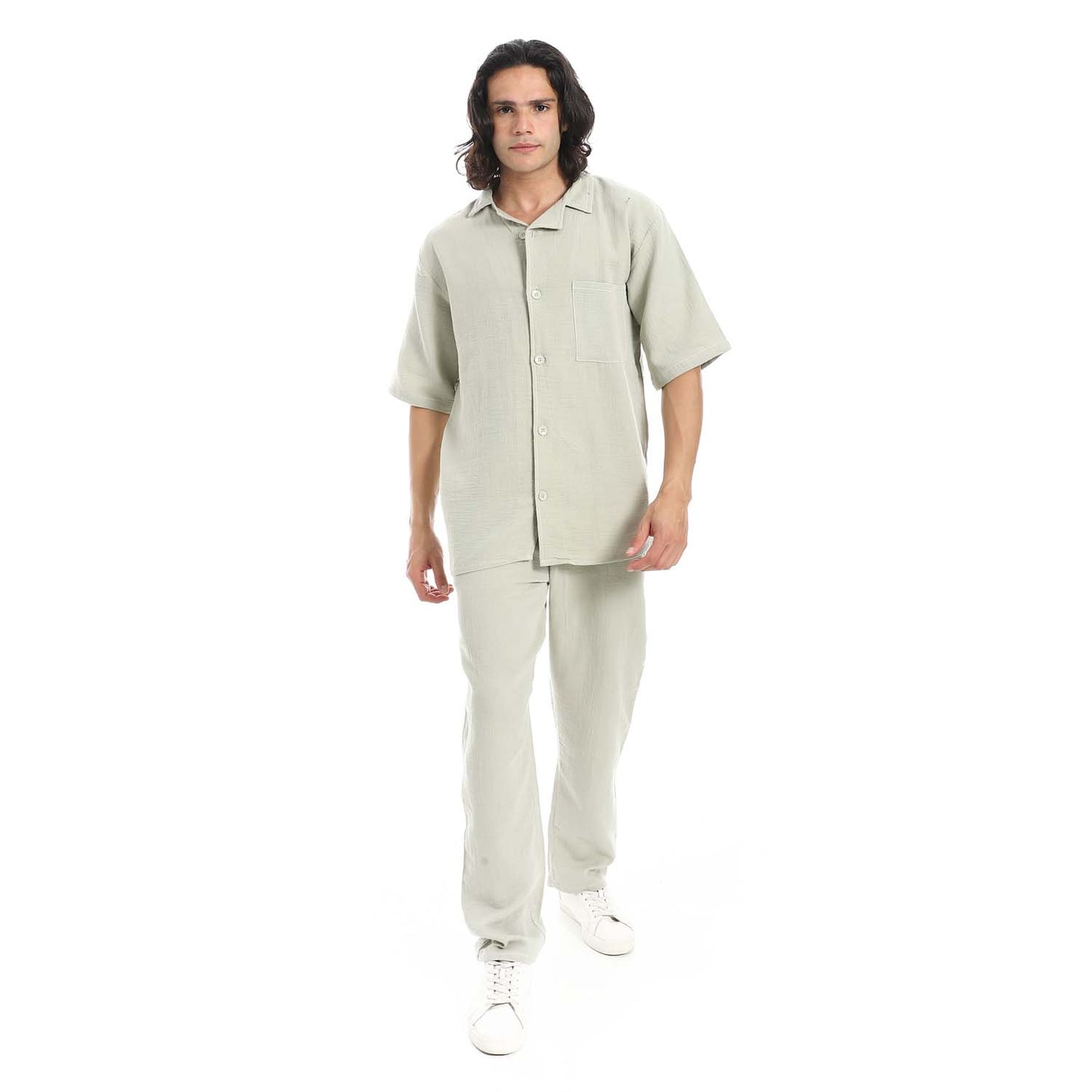 Heavy Linen Shirt & Pant Set - طقم كتان ثقيل مكون من قميص وبنطلون
