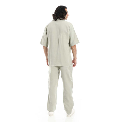 Heavy Linen Shirt & Pant Set - طقم كتان ثقيل مكون من قميص وبنطلون