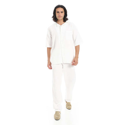 Heavy Linen Shirt & Pant Set - طقم كتان ثقيل مكون من قميص وبنطلون
