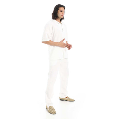 Heavy Linen Shirt & Pant Set - طقم كتان ثقيل مكون من قميص وبنطلون