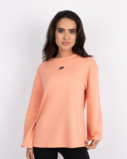 Orange Elegance Emblem Oversized T-Shirt