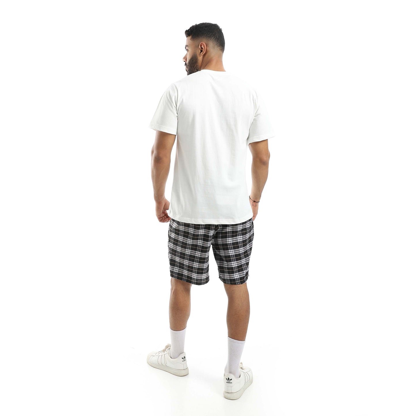 T-shirt & Checkered Short Pajama