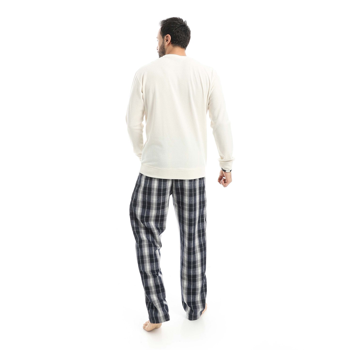 Round Neck Pajama with Checkered Pants