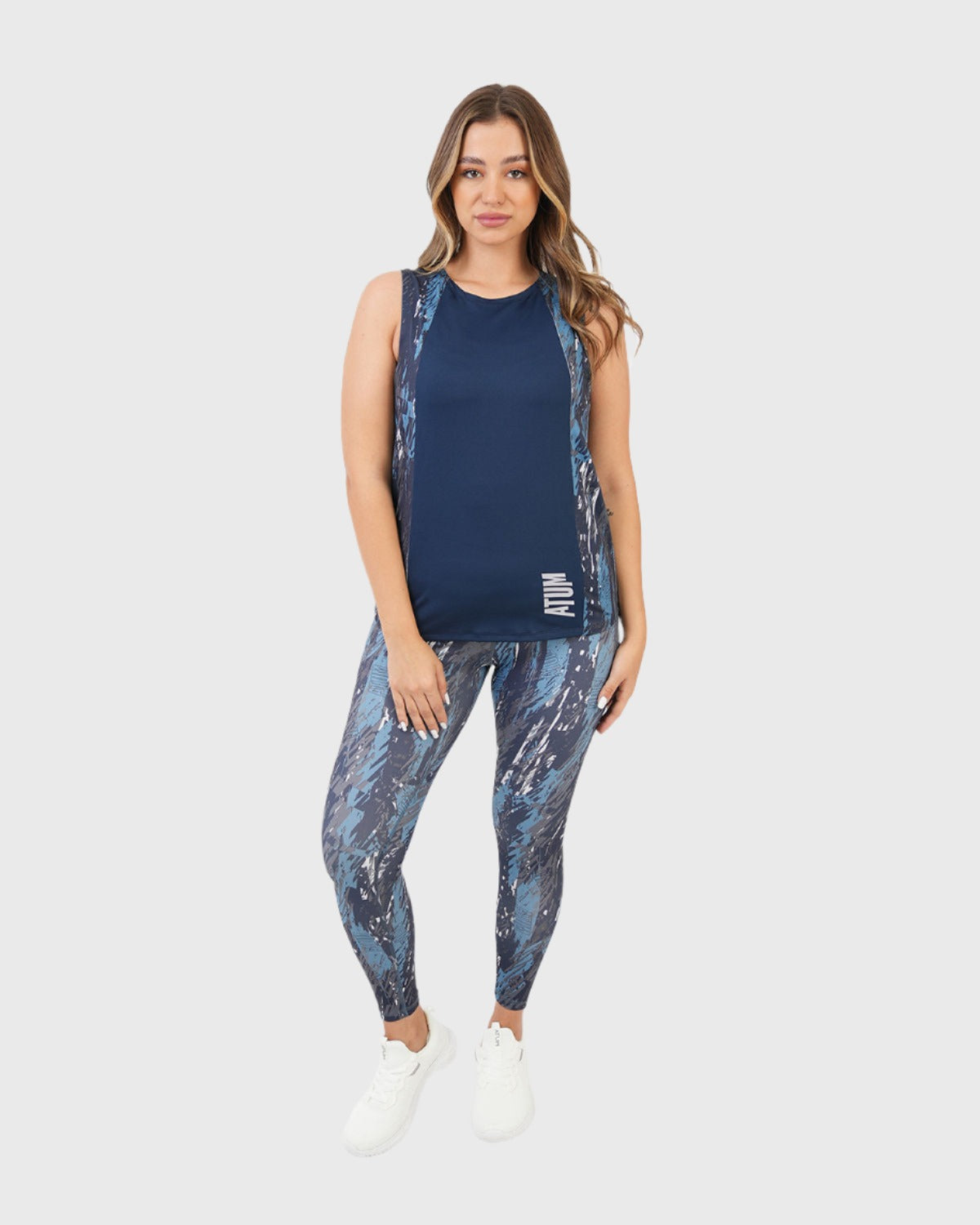 ATUM| Marble Printed Women's Leggings - Navy