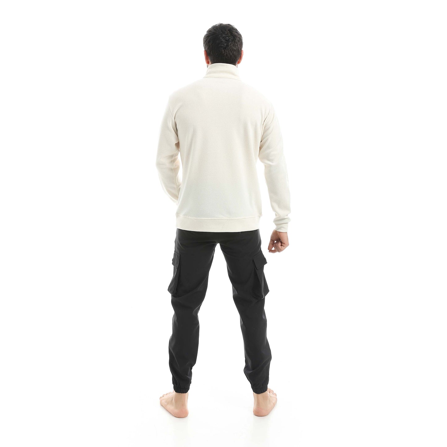 Set Of  Zipper Sweatshirt And Baggy Elastic Pants