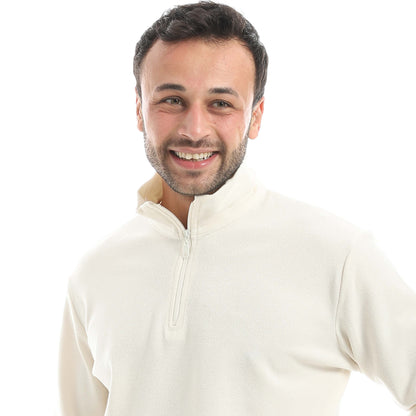 Set Of  Zipper Sweatshirt And Baggy Elastic Pants