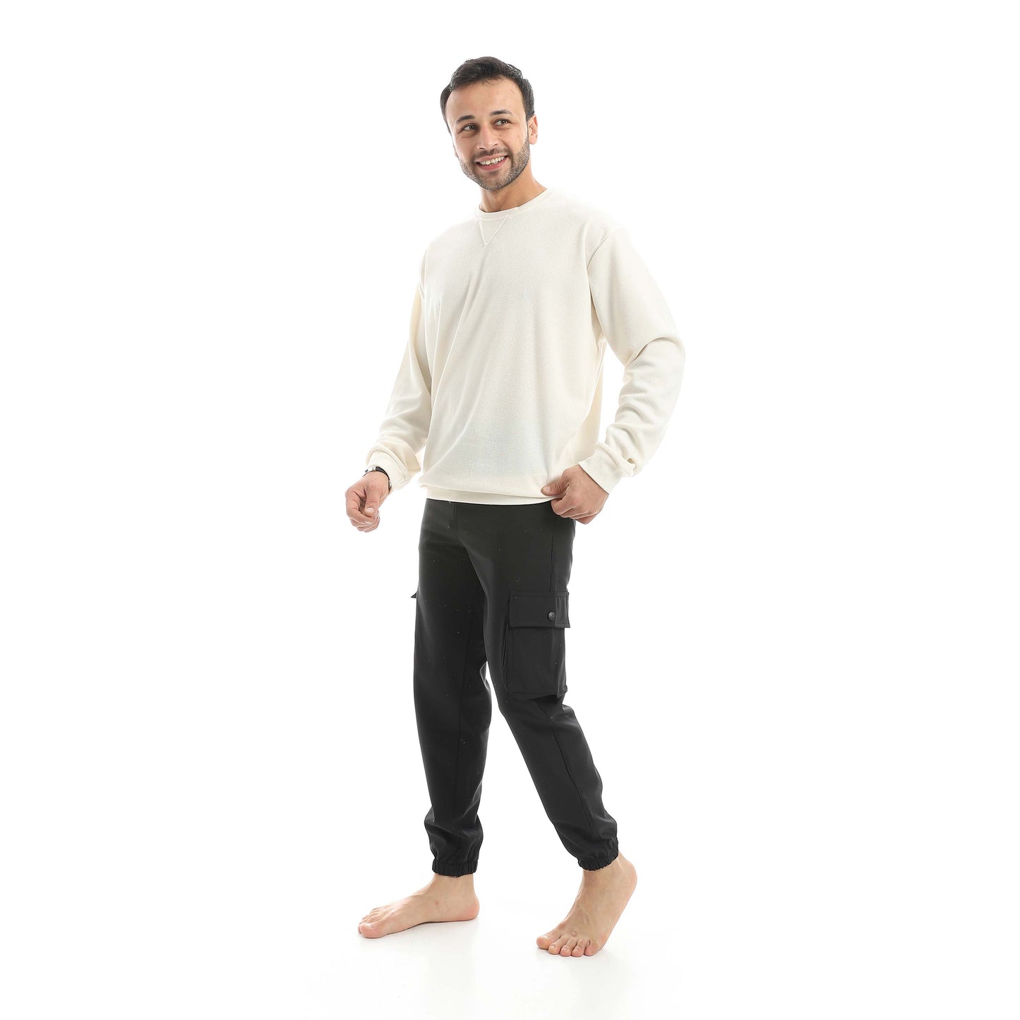 Set Of Sweatshirt And Baggy Elastic Pants