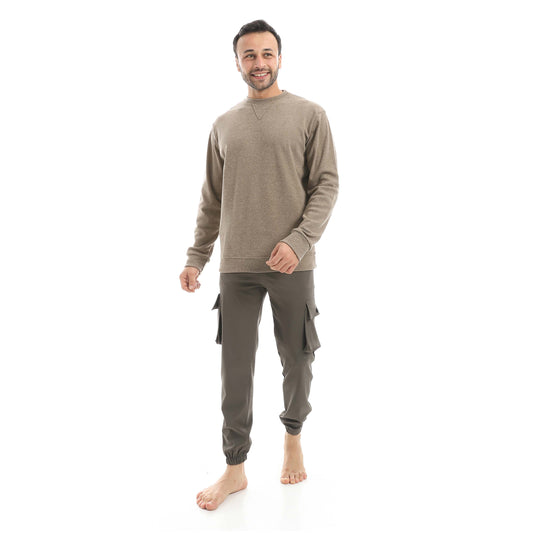 Set Of Sweatshirt And Baggy Elastic Pants
