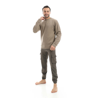 Set Of Sweatshirt And Baggy Elastic Pants