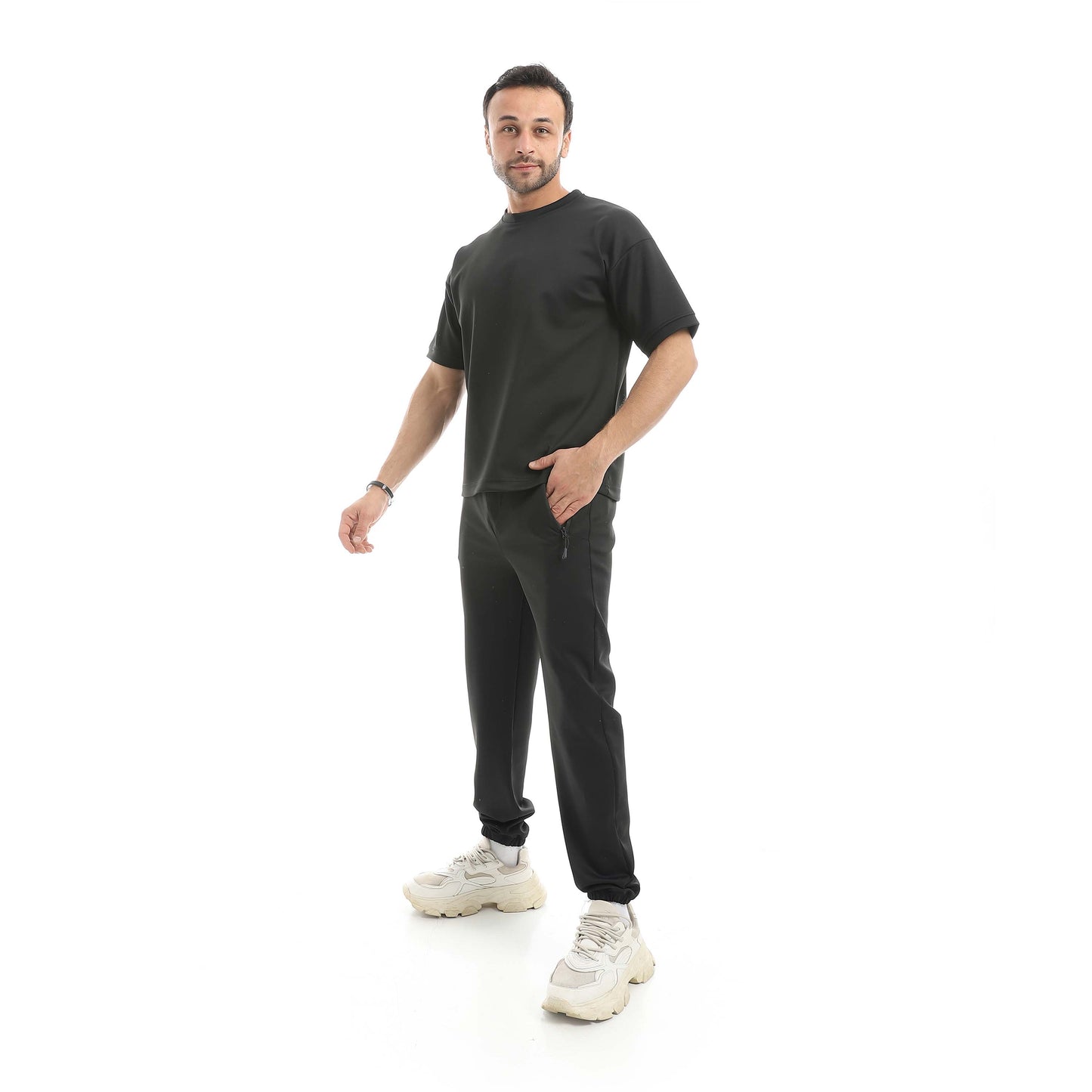 Set Of Oversize Bracelet T-Shirt And Zipper Pants