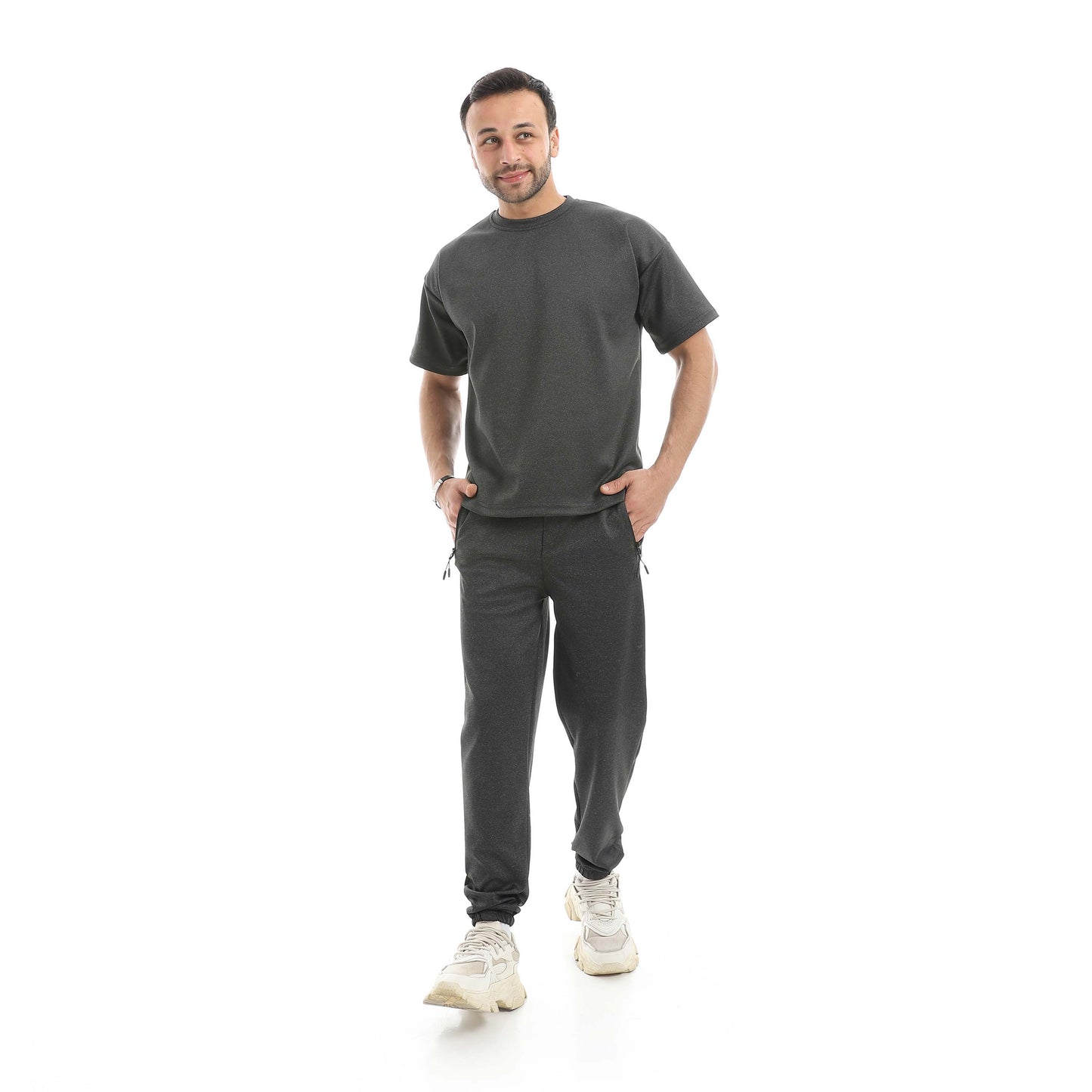 Set Of Oversize Bracelet T-Shirt And Zipper Pants