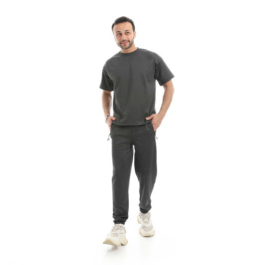 Set Of Oversize Bracelet T-Shirt And Zipper Pants