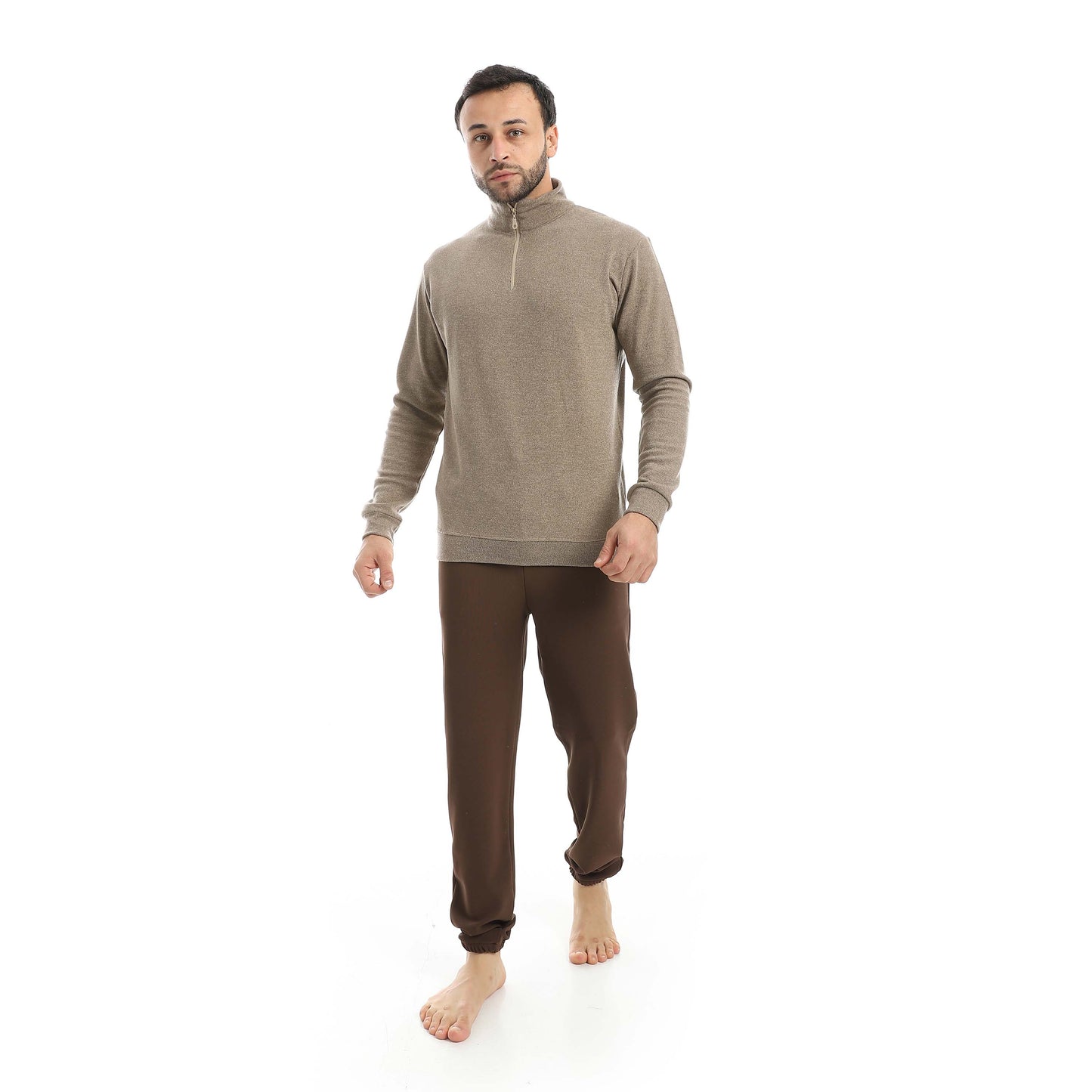 Half Zipper Pajama with Knitted Pants