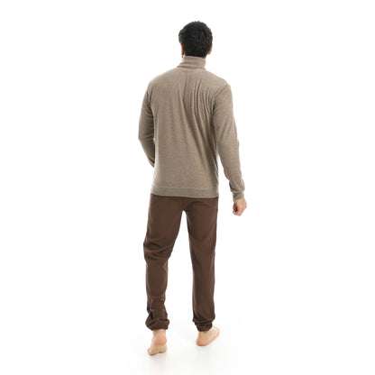 Half Zipper Pajama with Knitted Pants