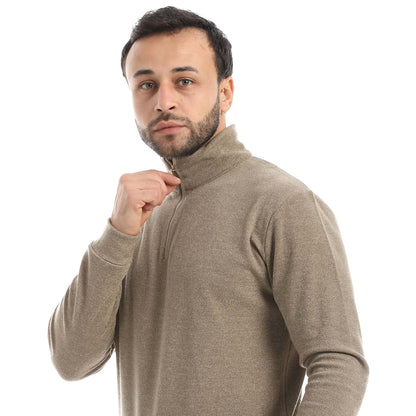 Half Zipper Pajama with Knitted Pants