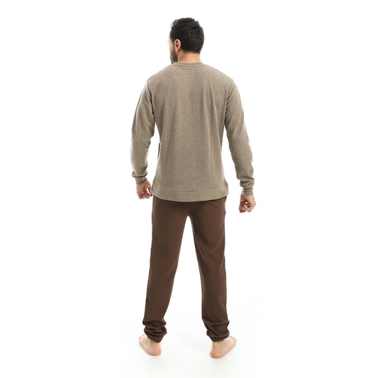 V-Neck Pajama with Plain Pants