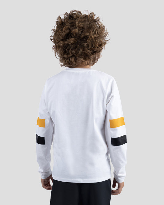 White Long-Sleeves Training T-shirt for Boys