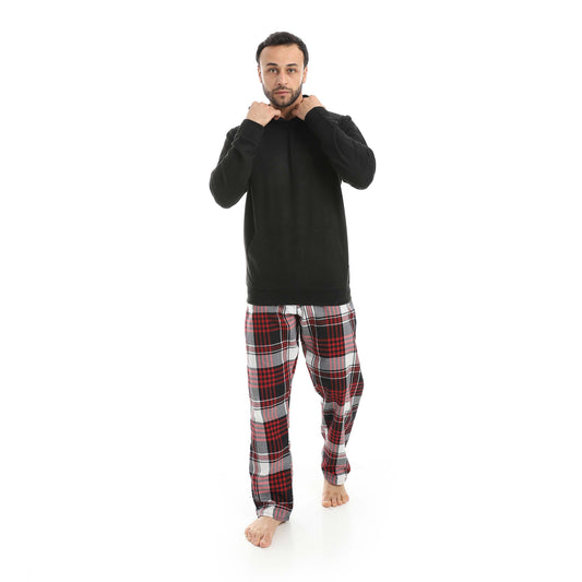 Hoodie Pajama with Checkered Pants