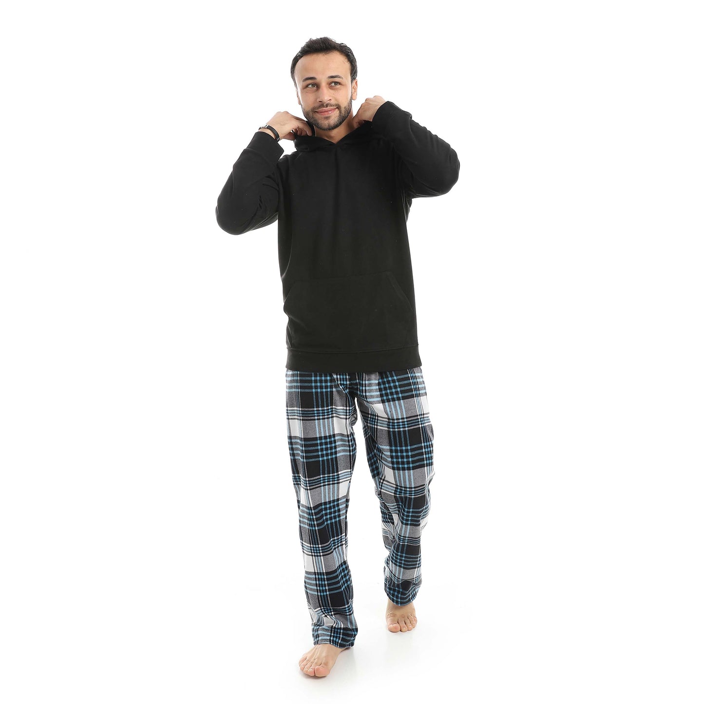 Hoodie Pajama with Checkered Pants