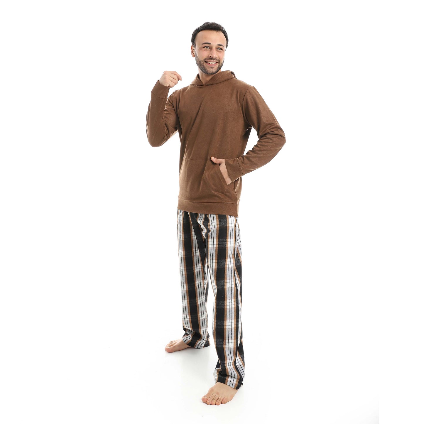 Casual Pajama of Hoodie & Checkered Pants