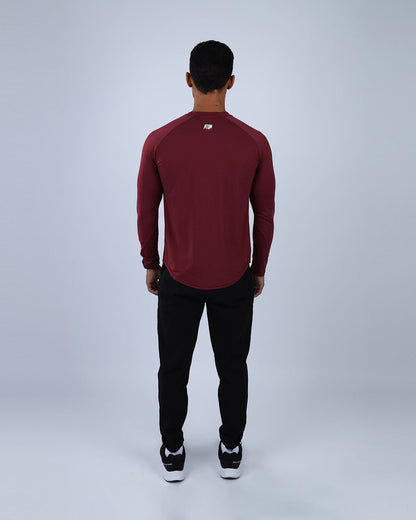 Burgundy Long Sleeve Running T-shirt