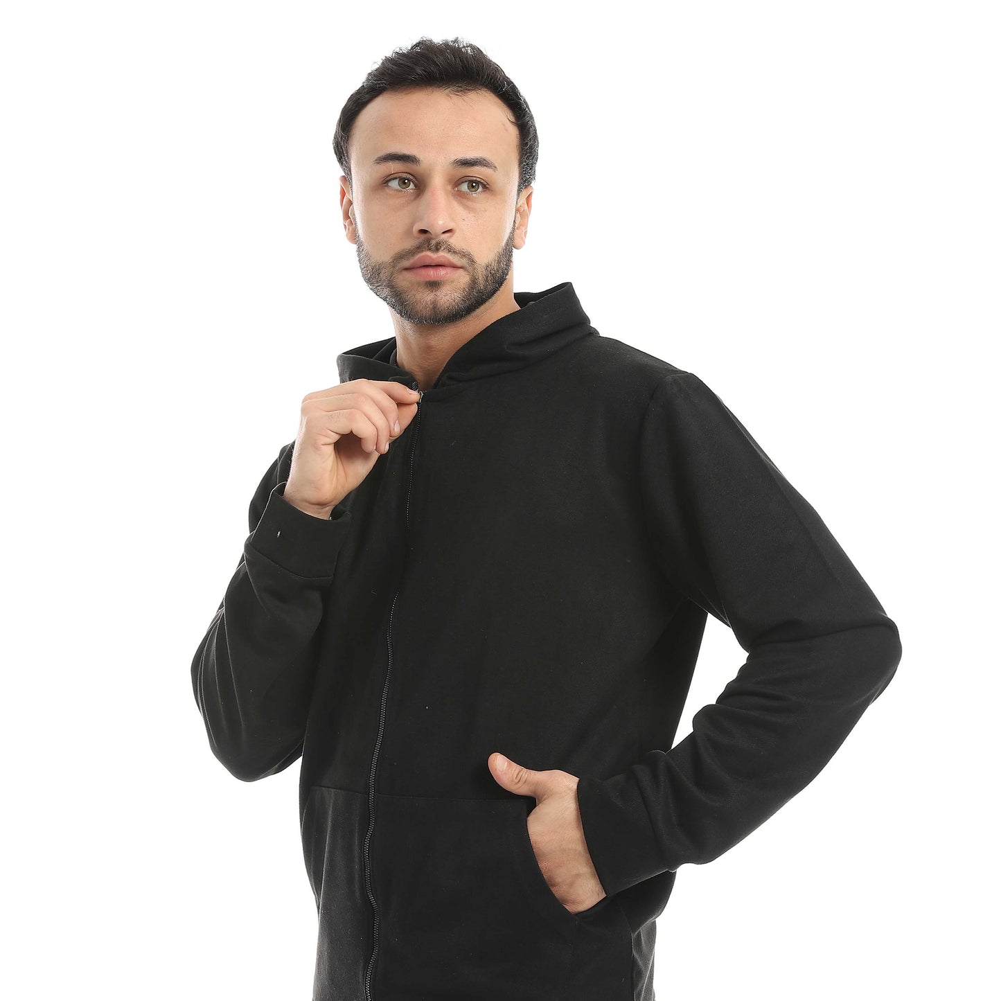 Zipper Hoodie Pajama with Checkered Pants