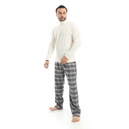 High Neck Pajama with Checked Pants