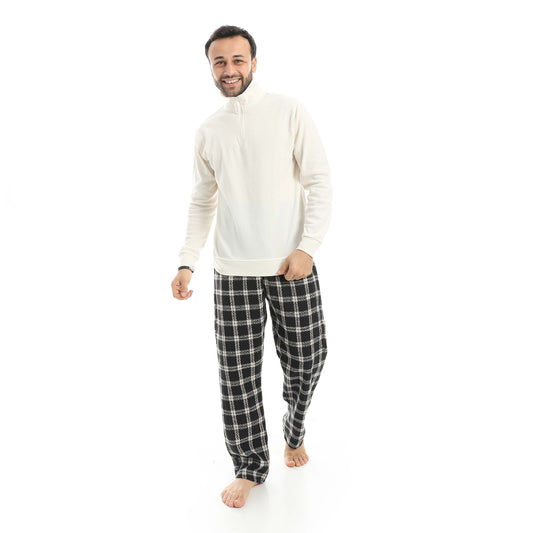 High Neck Pajama with Checked Pants