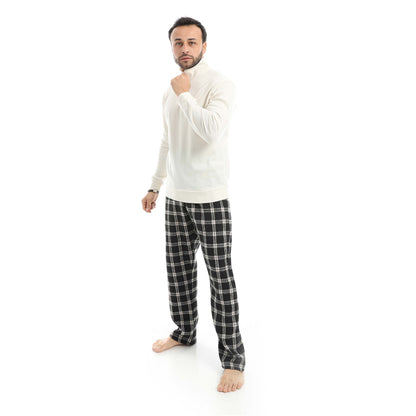 High Neck Pajama with Checked Pants