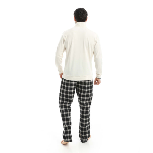 High Neck Pajama with Checked Pants