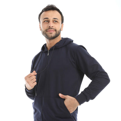 Navy Casual Set of Zip-up Hoodie & Jogger