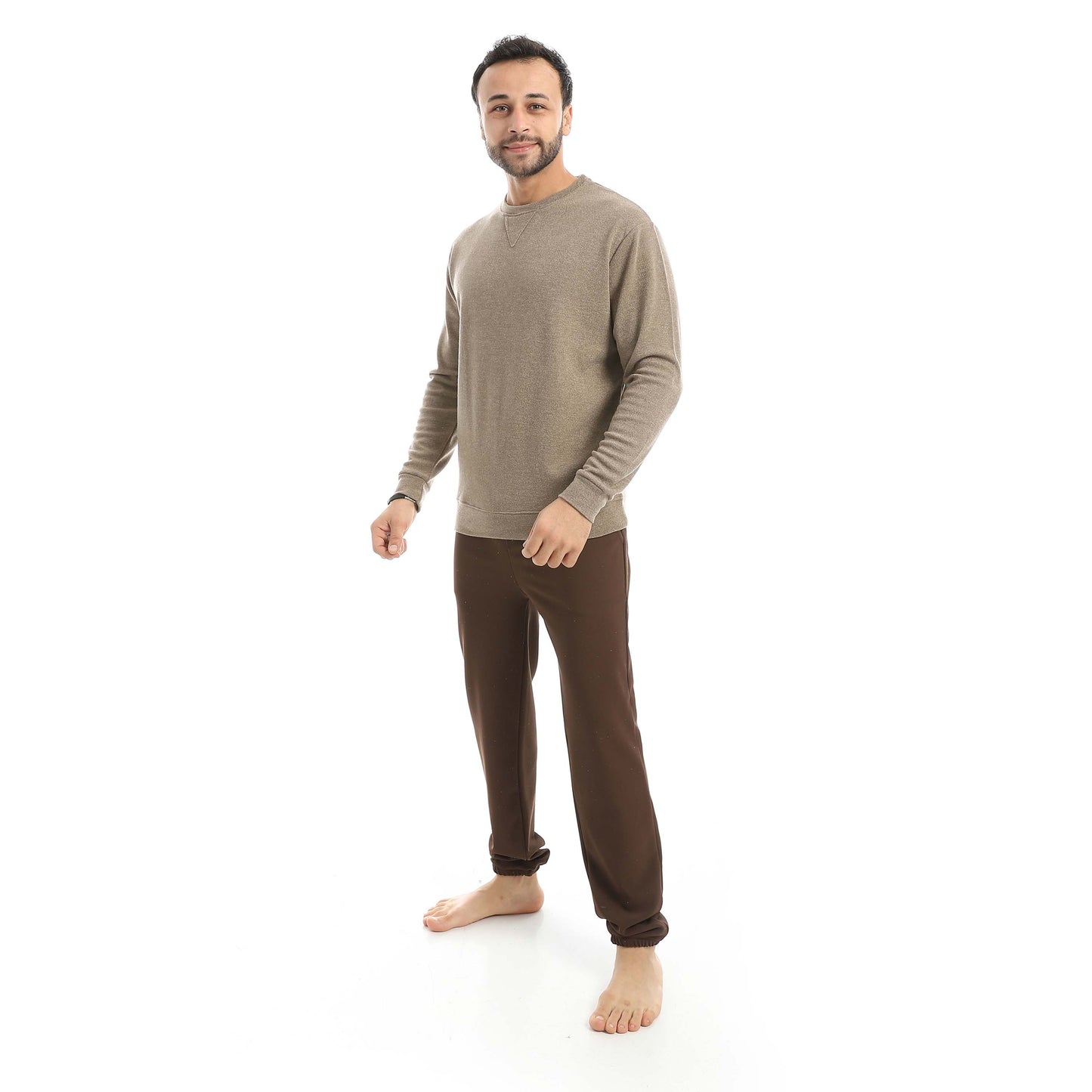 Round Neck Pajama with Plain Pants