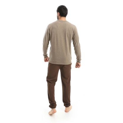 Round Neck Pajama with Plain Pants