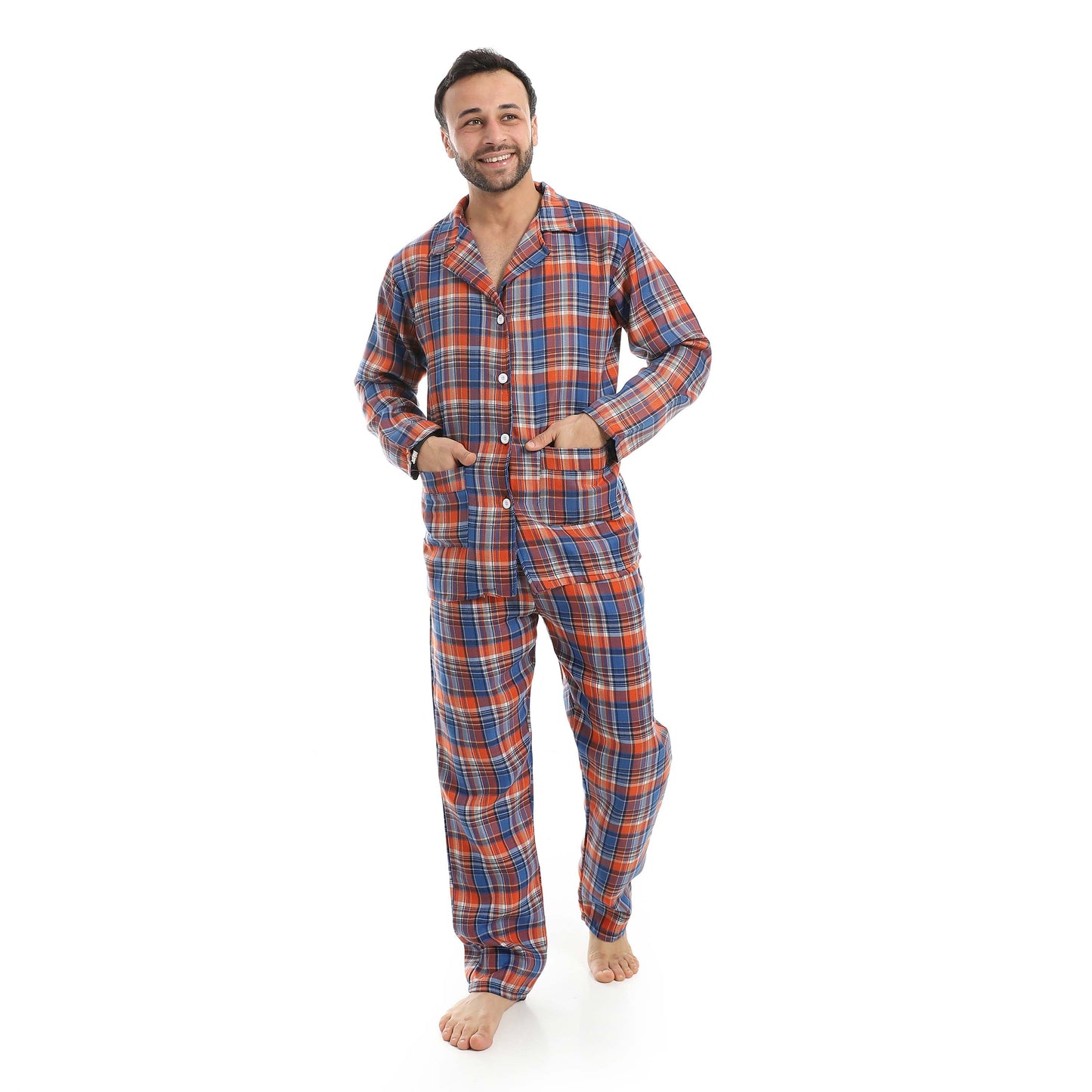 Orange & Blue Classic Checkered Pajama