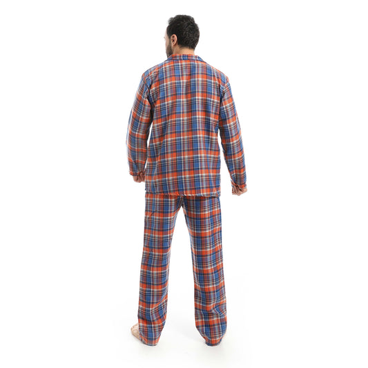 Orange & Blue Classic Checkered Pajama